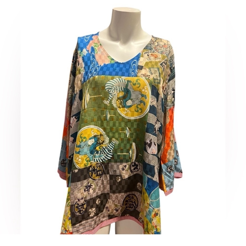 Johnny Was Colorful Patchwork Blouse size M